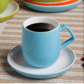 Haonai designed colored ceramic coffee cup and saucer set